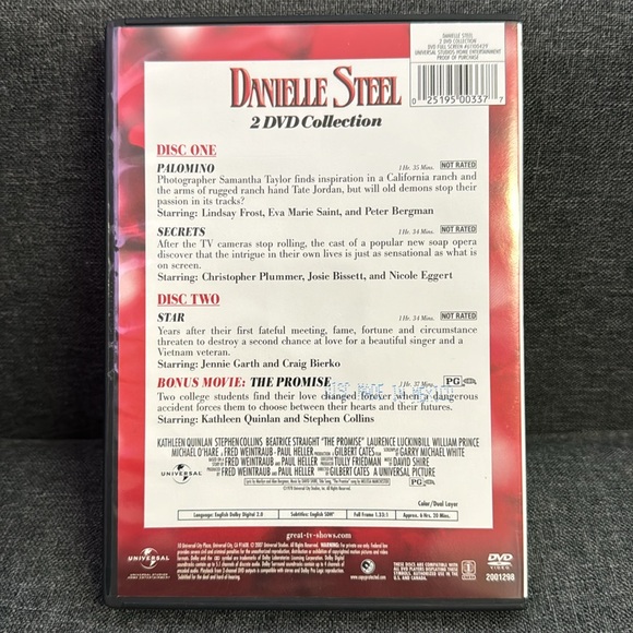 DANIELLE STEEL Collection PALOMINO, SECRET, STAR, THE PROMISE 2 DVD Exc Cond. - Picture 4 of 9